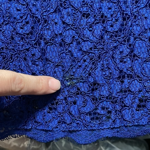 Adrianna Papell Bold Cobalt-Blue Lace Cocktail Dress Size 4 - Picture 14 of 14